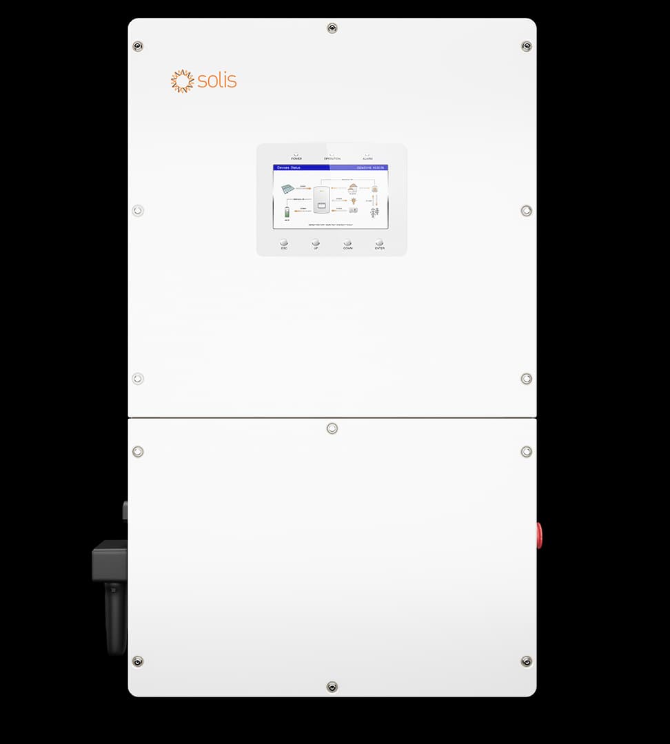 Solis 60kW Three Phase High Voltage Hybrid Inverter, 4 MPPTs, 60,000W Output, Max. Efficiency 97.49%